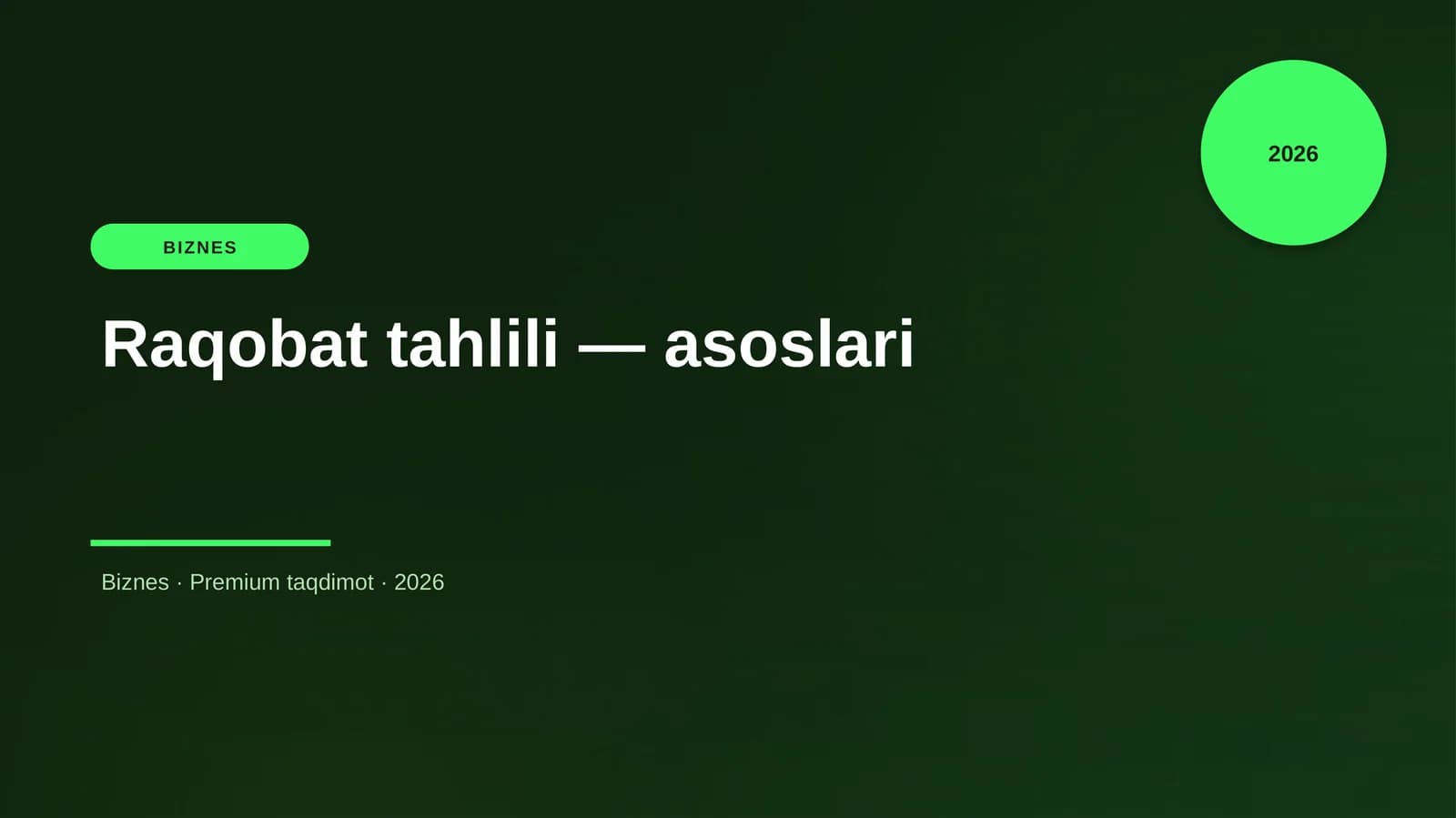 Raqobat tahlili — asoslari