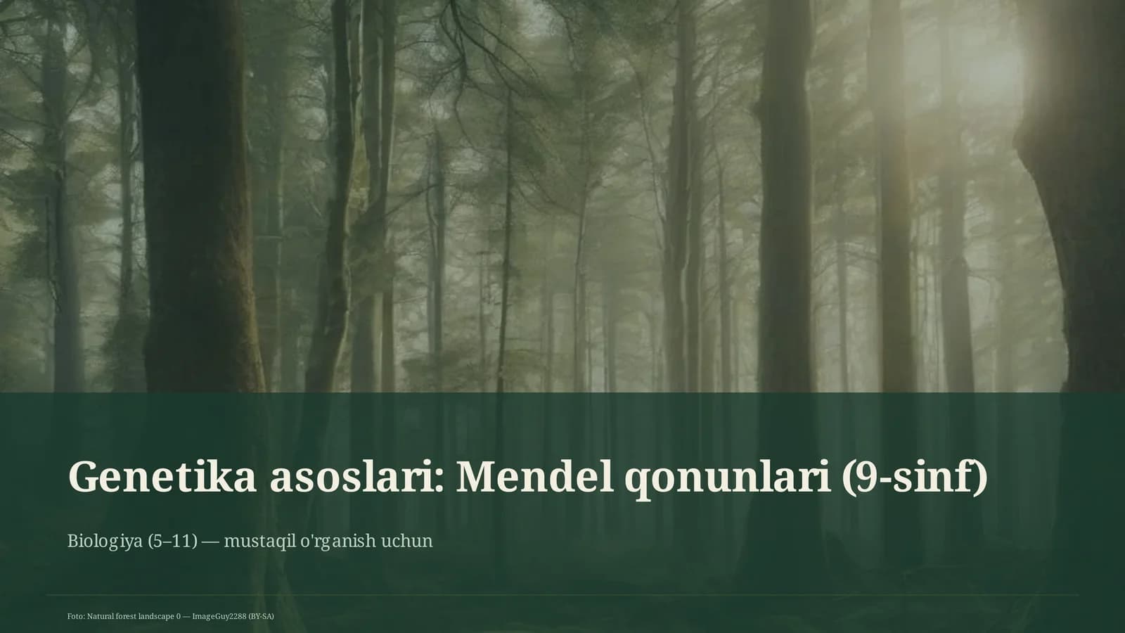 Genetika asoslari: Mendel qonunlari (9-sinf)