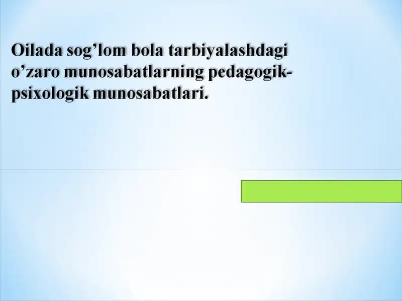 Oila Tarbiyasi