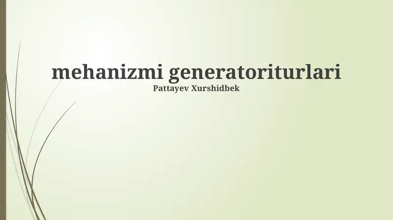 Generatorlarning Qo'llanilishi va Kelajagi