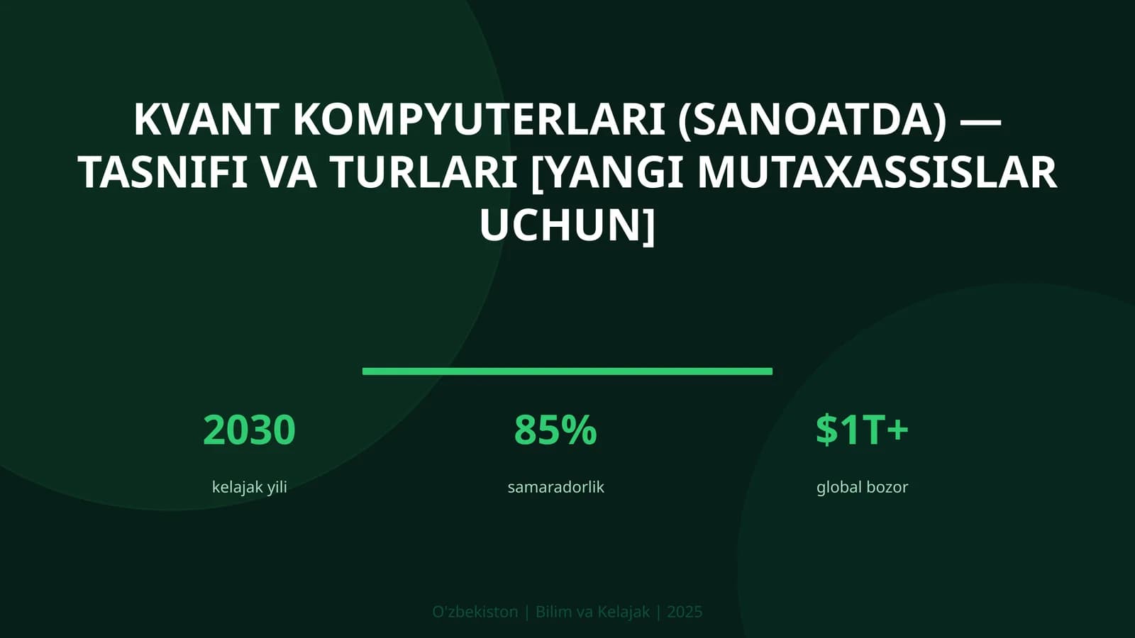 Kvant kompyuterlari (sanoatda) — tasnifi va turlari [yangi mutaxassislar uchun]