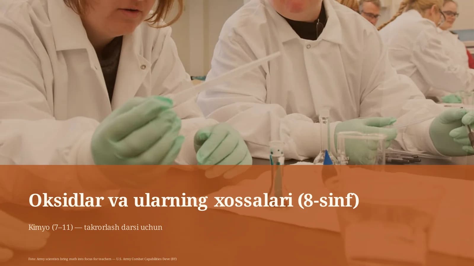 Oksidlar va ularning xossalari (8-sinf)