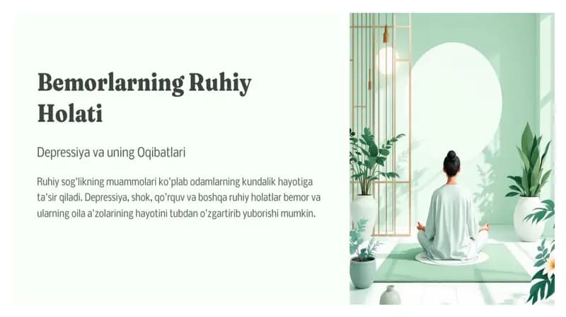 Bemorlarning ruhiy holati