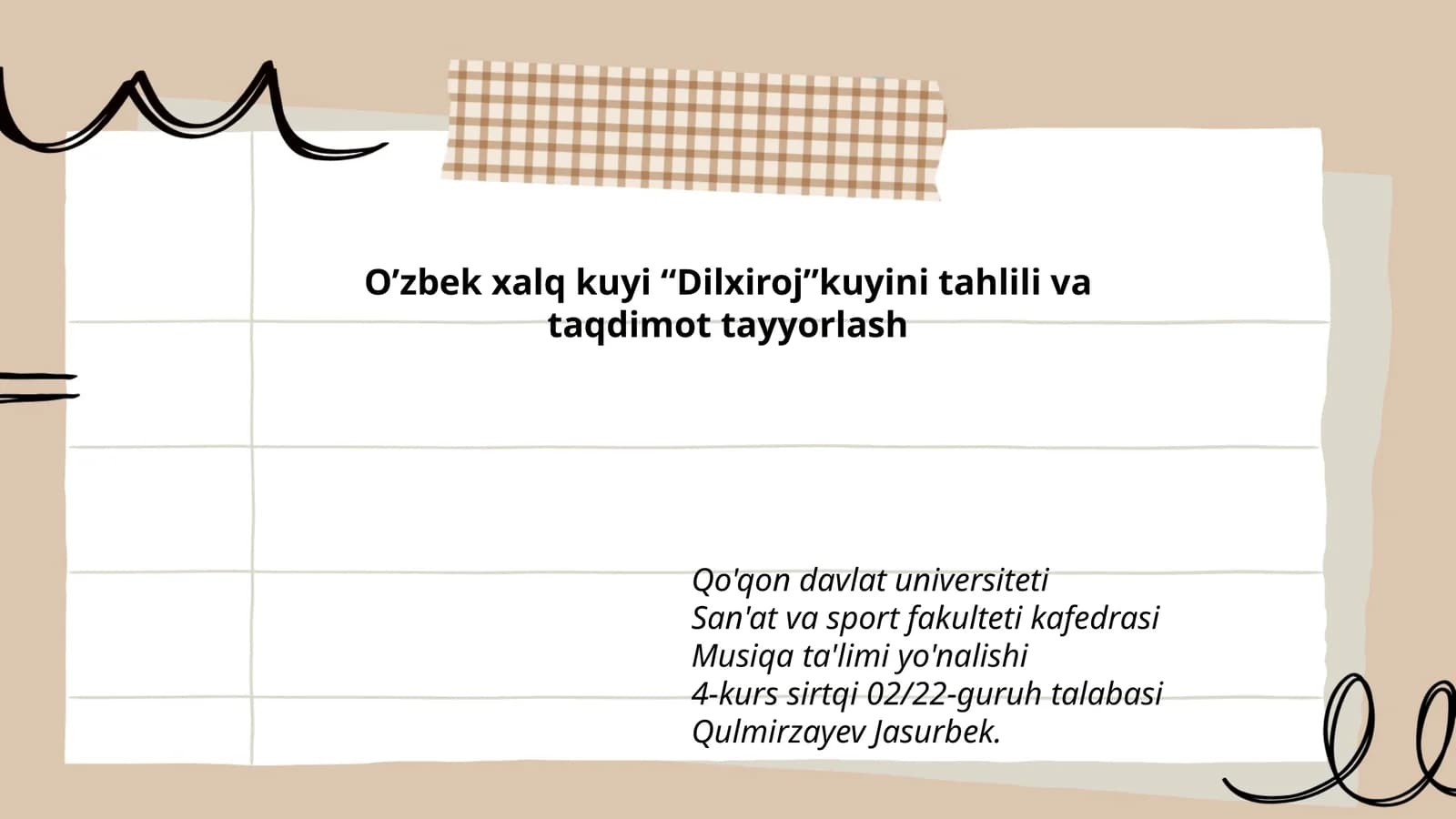 Dilxiroj kuyi tahlili va taqdimoti
