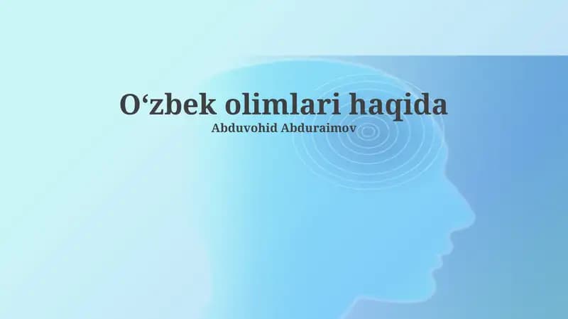 Oʻzbek olimlari haqida
