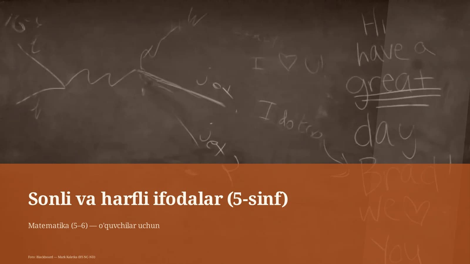 Sonli va harfli ifodalar (5-sinf)