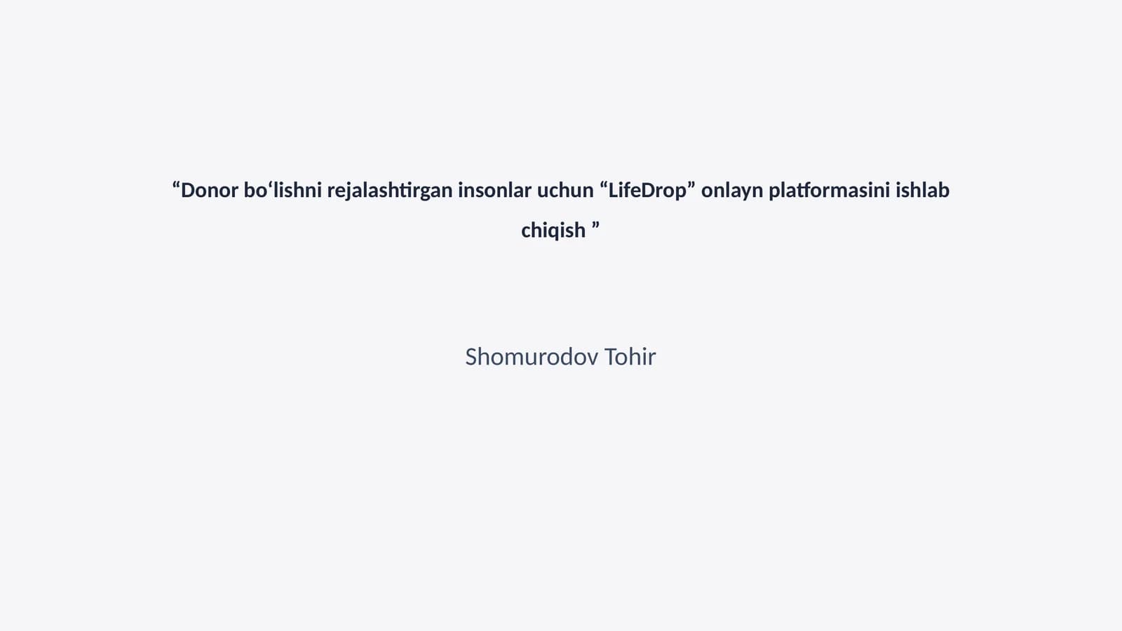 LifeDrop onlayn platformasi
