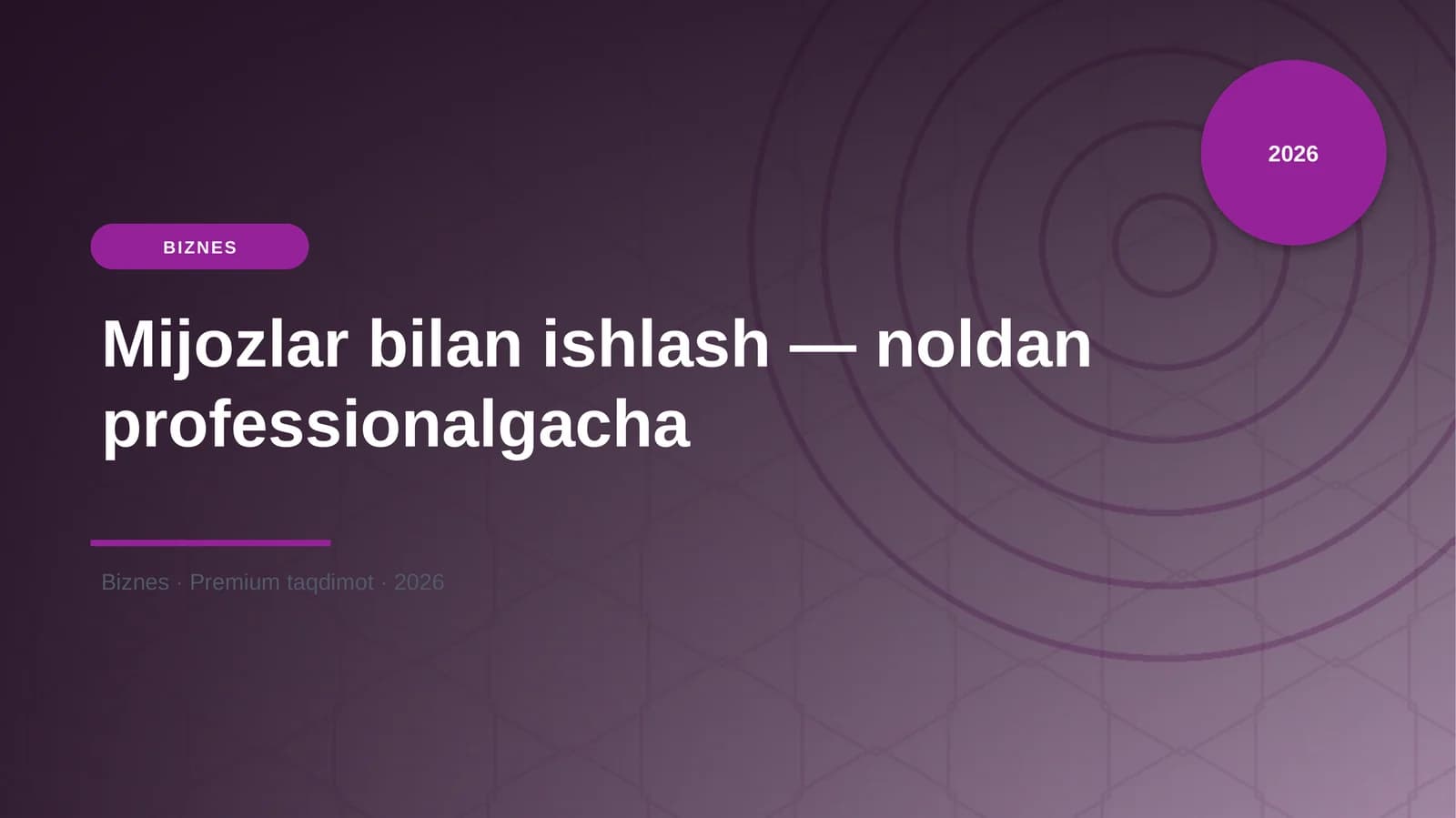 Mijozlar bilan ishlash — noldan professionalgacha