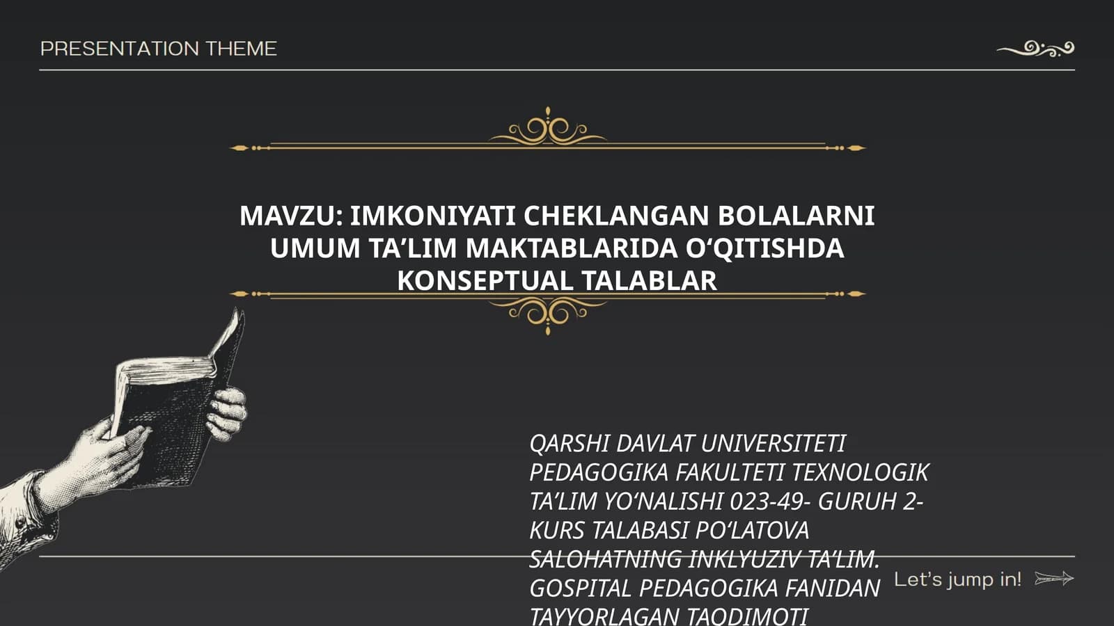 IMKONIYATI CHEKLANGAN BOLALARNI UMUM TAʼLIM MAKTABLARIDA OʻQITISHDA KONSEPTUAL TALABLAR