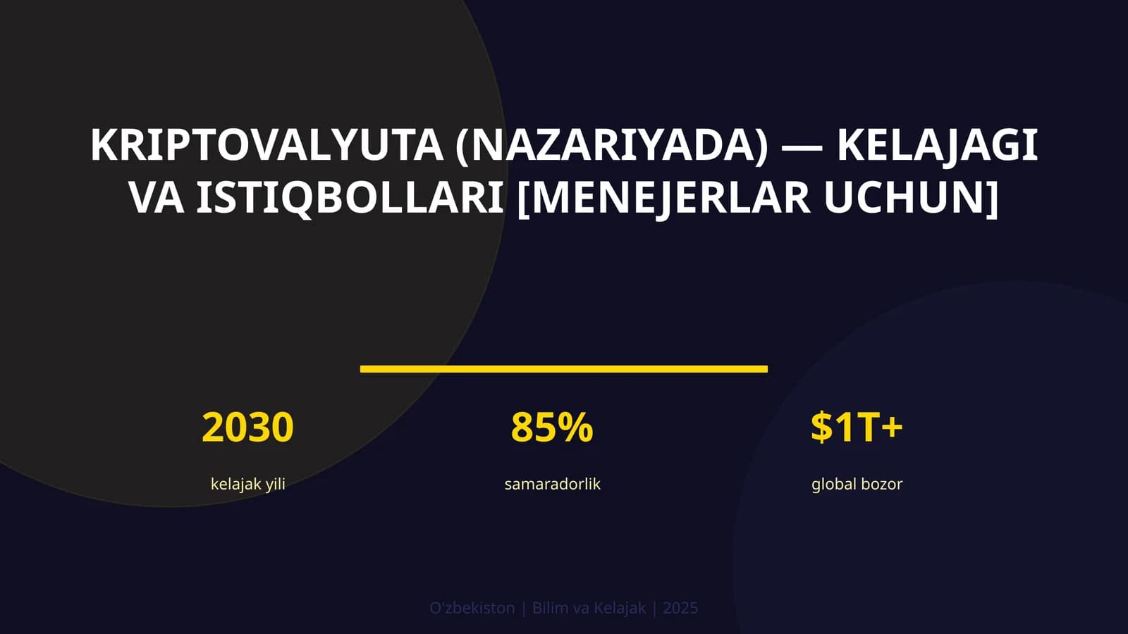 Kriptovalyuta (nazariyada) - kelajagi va istiqbollari [menejerlar uchun]