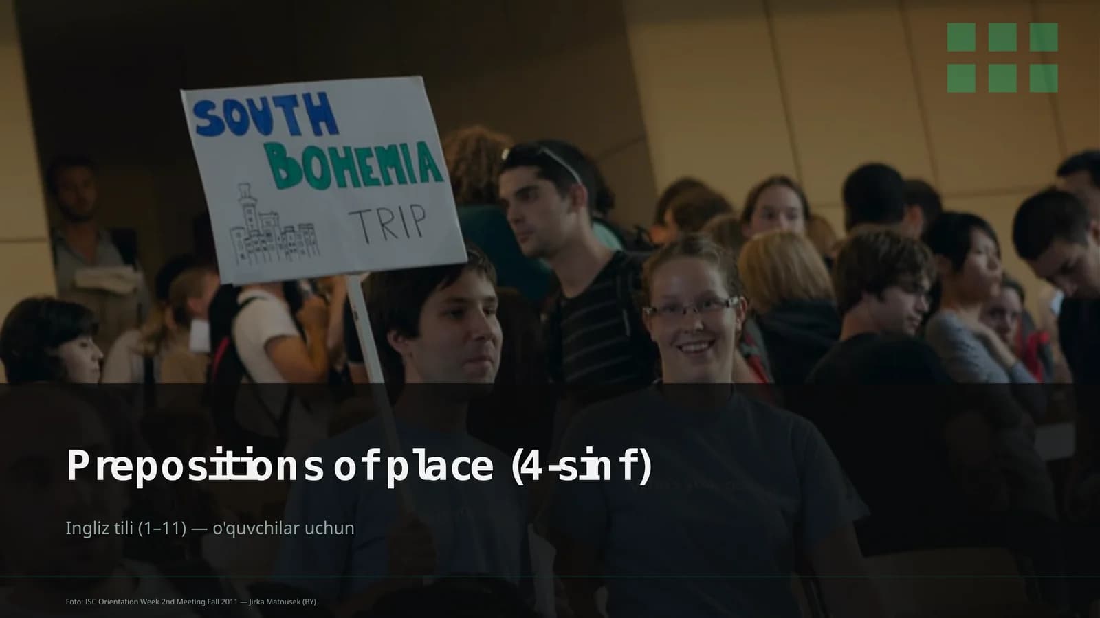 Prepositions of place (4-sinf)