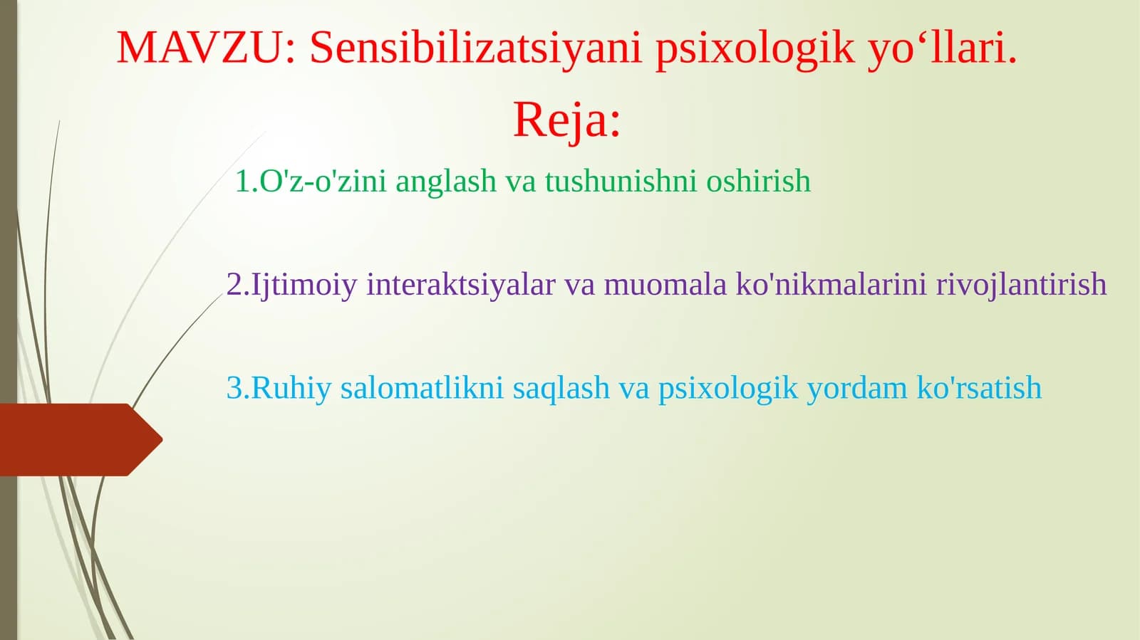 Sensibilizatsiyani psixologik yoʻllari.