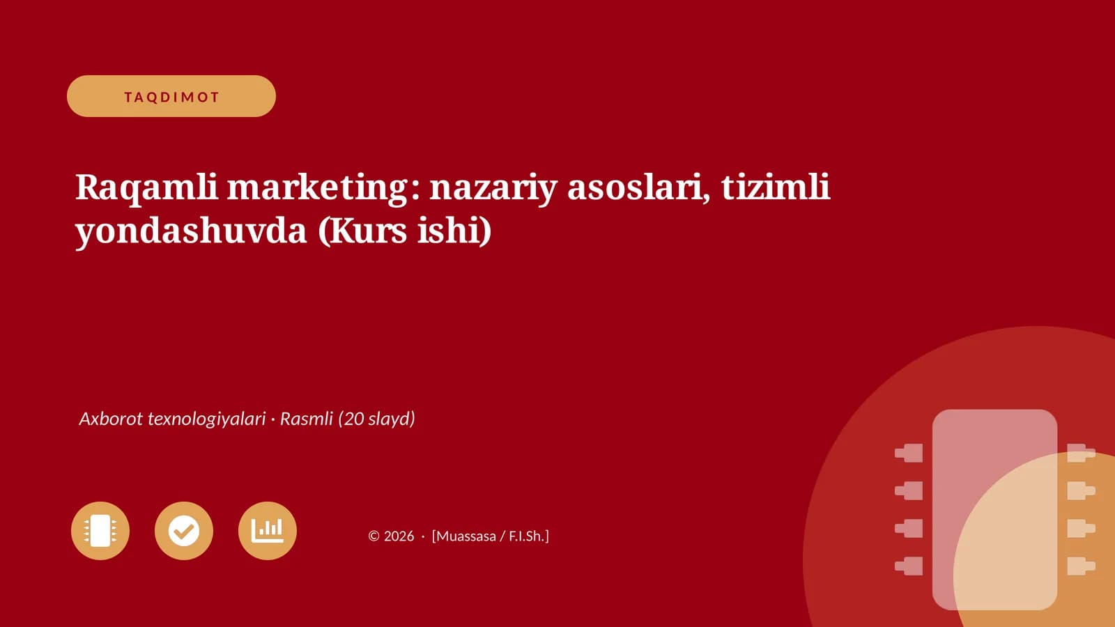 Raqamli marketing: nazariy asoslari, tizimli yondashuvda (Kurs ishi)