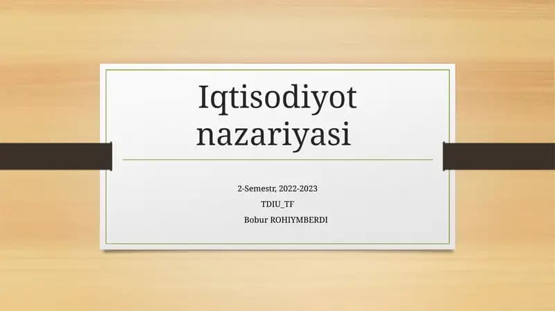 Iqtisodiyotnazariyasi