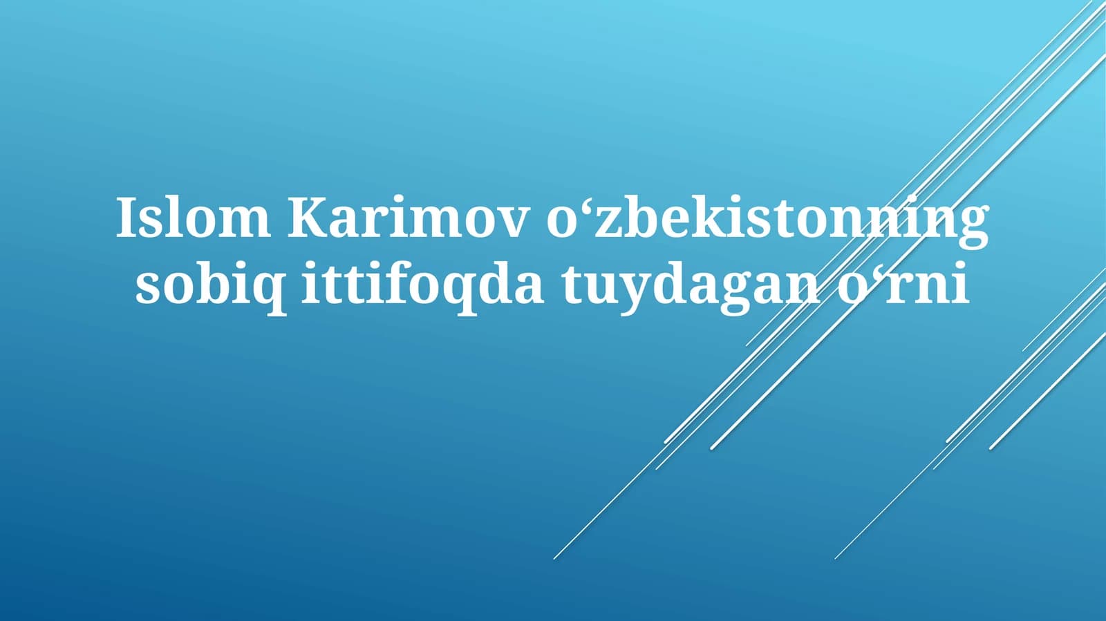 O'zbekistonningsobiqittifoqdatuydaganoʻrni