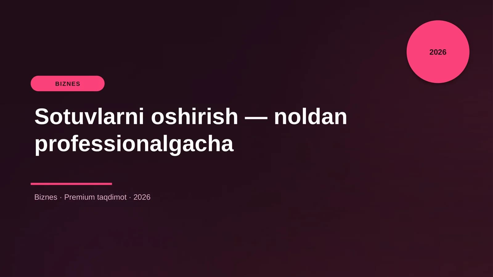 Sotuvlarni oshirish — noldan professionalgacha
