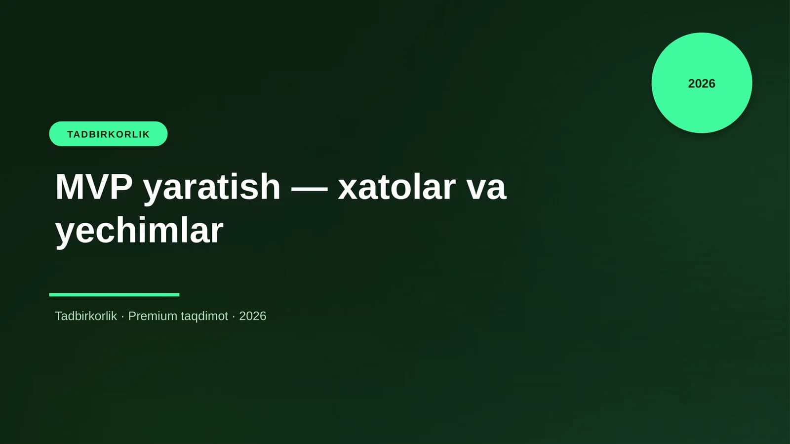 MVP yaratish — xatolar va yechimlar