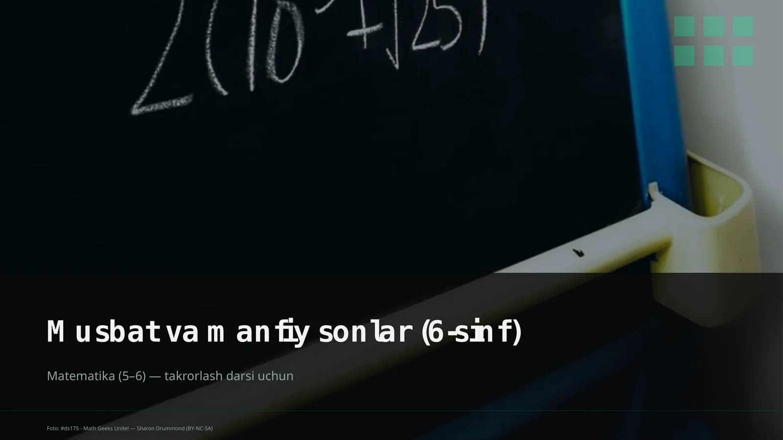 Musbat va manfiy sonlar (6-sinf)