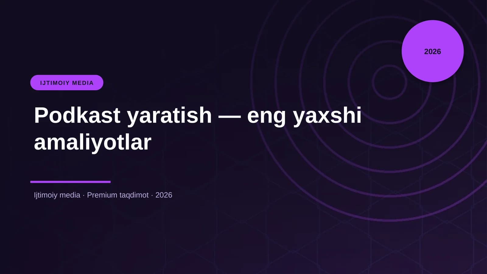 Podkast yaratish — eng yaxshi amaliyotlar