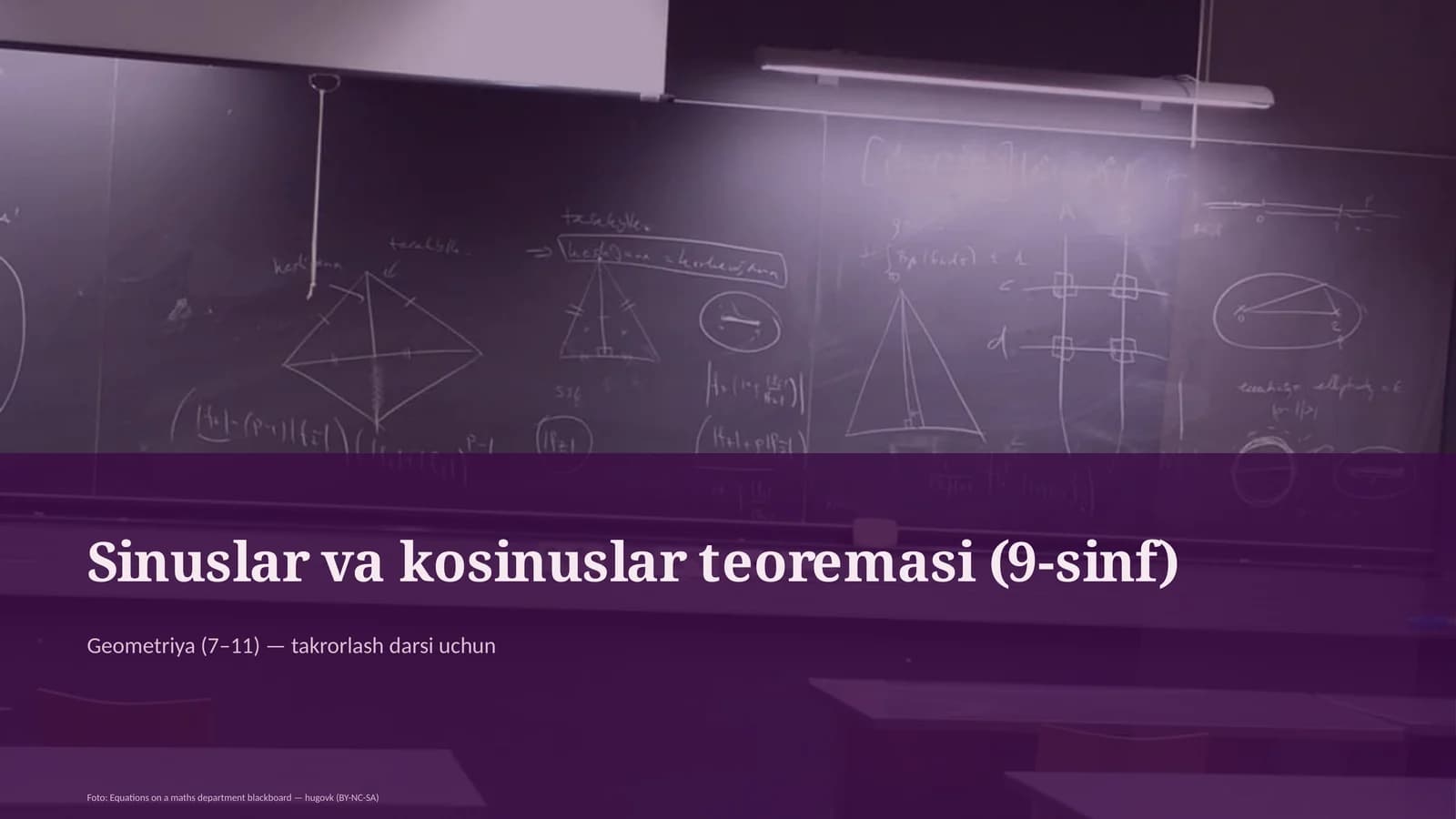 Sinuslar va kosinuslar teoremasi (9-sinf)