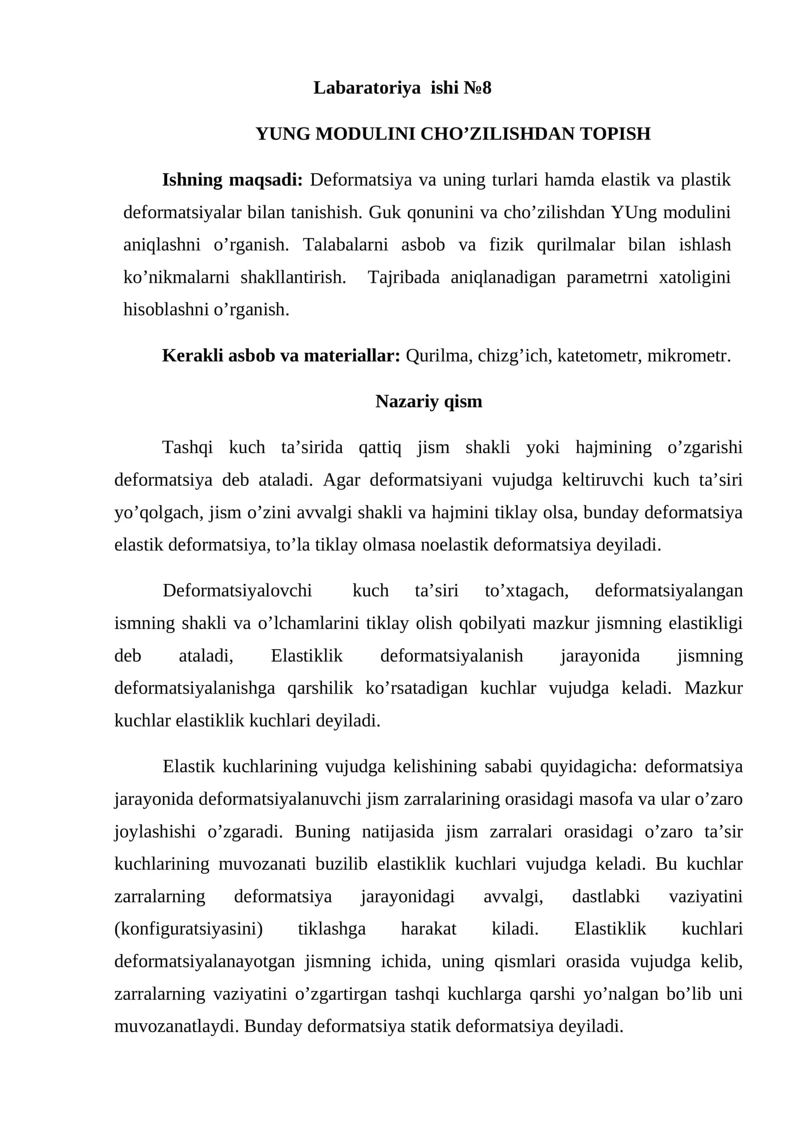 Labaratoriya ishi №8