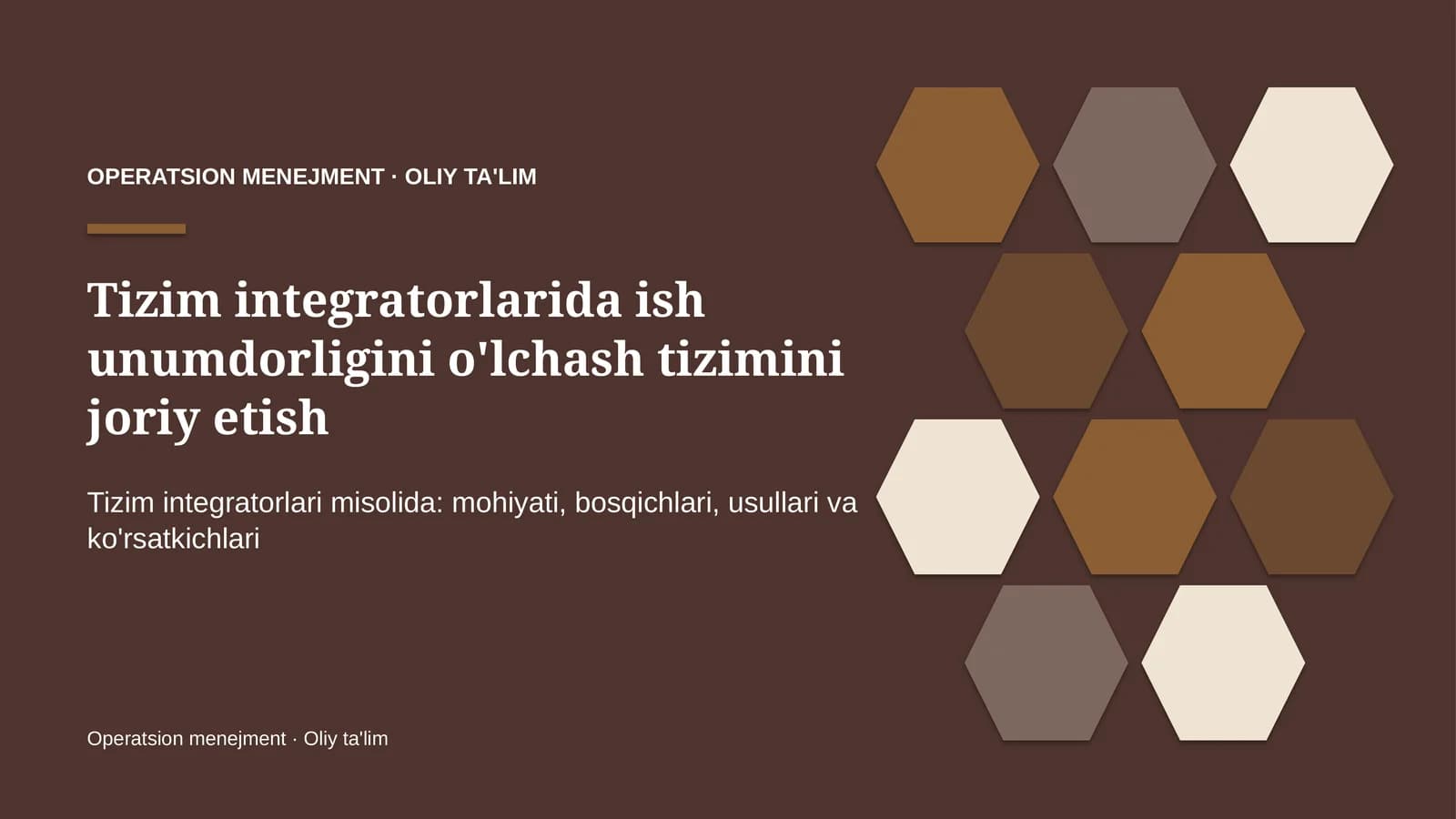 tizim integratorlarida ish unumdorligini o'lchash tizimini joriy etish 7365