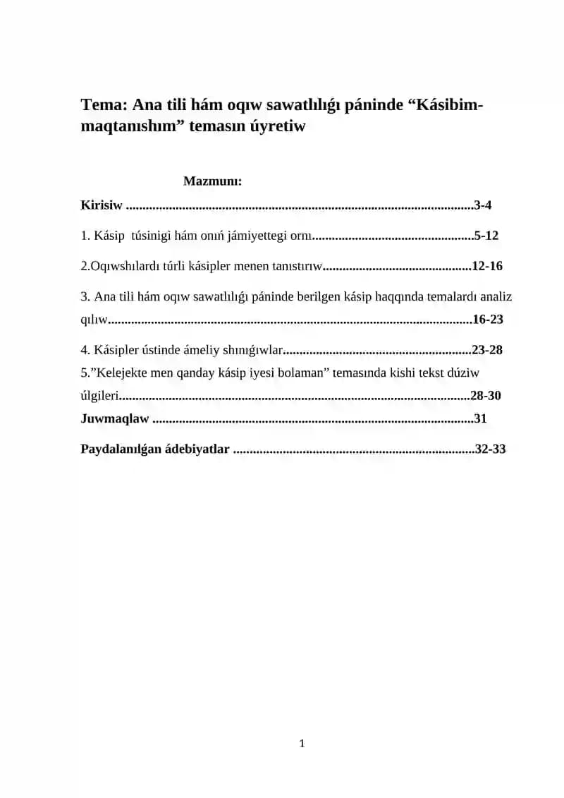 kurs ishi