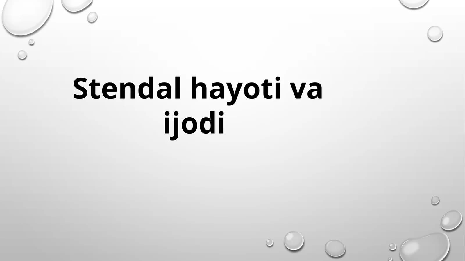 Stendalhayoti va ijodi