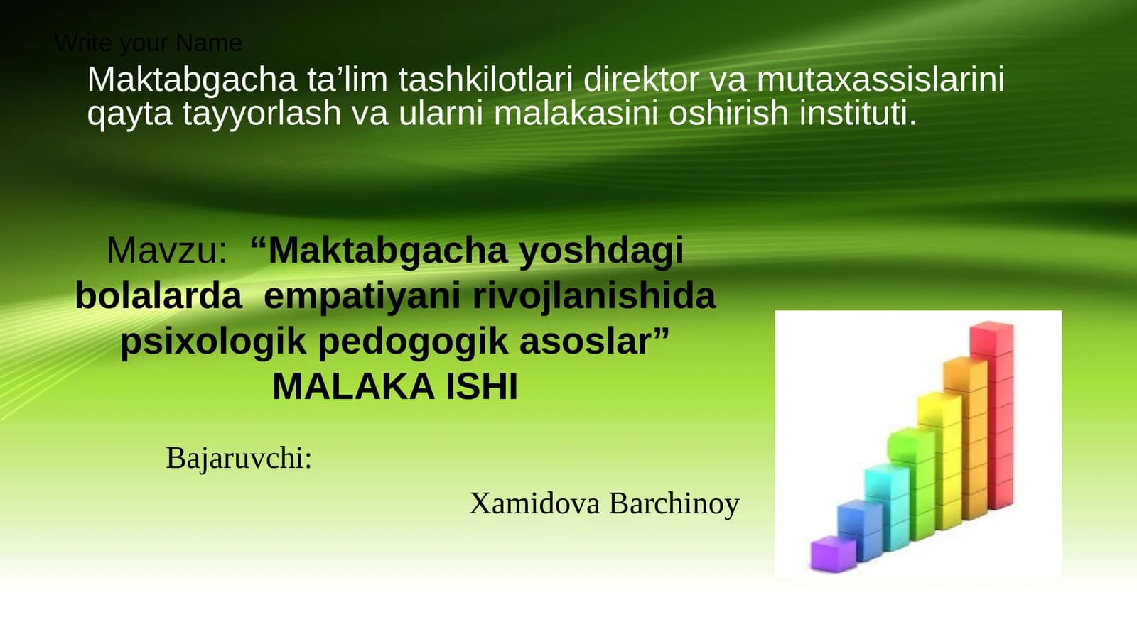 Maktabgacha ta’lim tashkilotlari direktor va mutaxassislarini qayta tayyorlash va ularni malakasini oshirish instituti