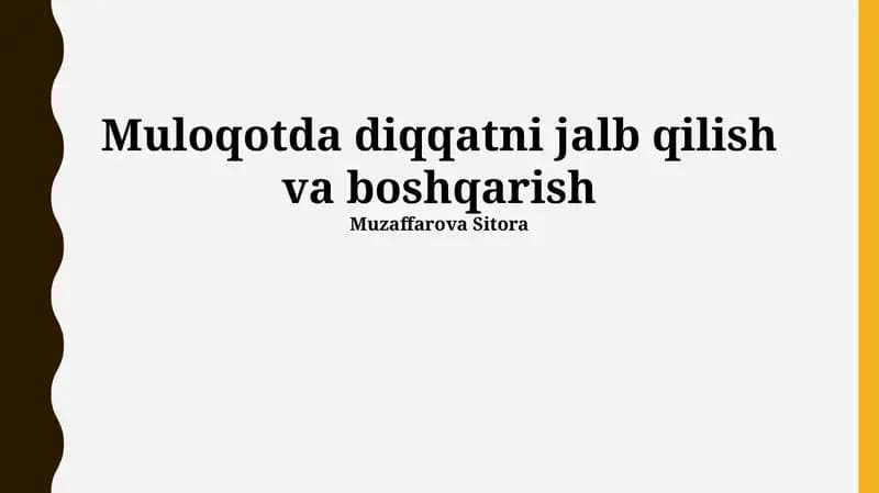 Diqqatni boshqarish strategiyalari