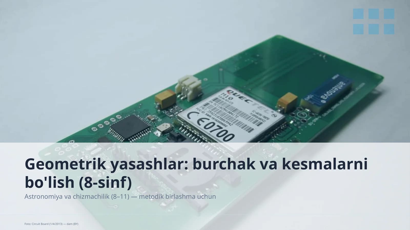 Geometrik yasashlar: burchak va kesmalarni bo'lish (8-sinf)