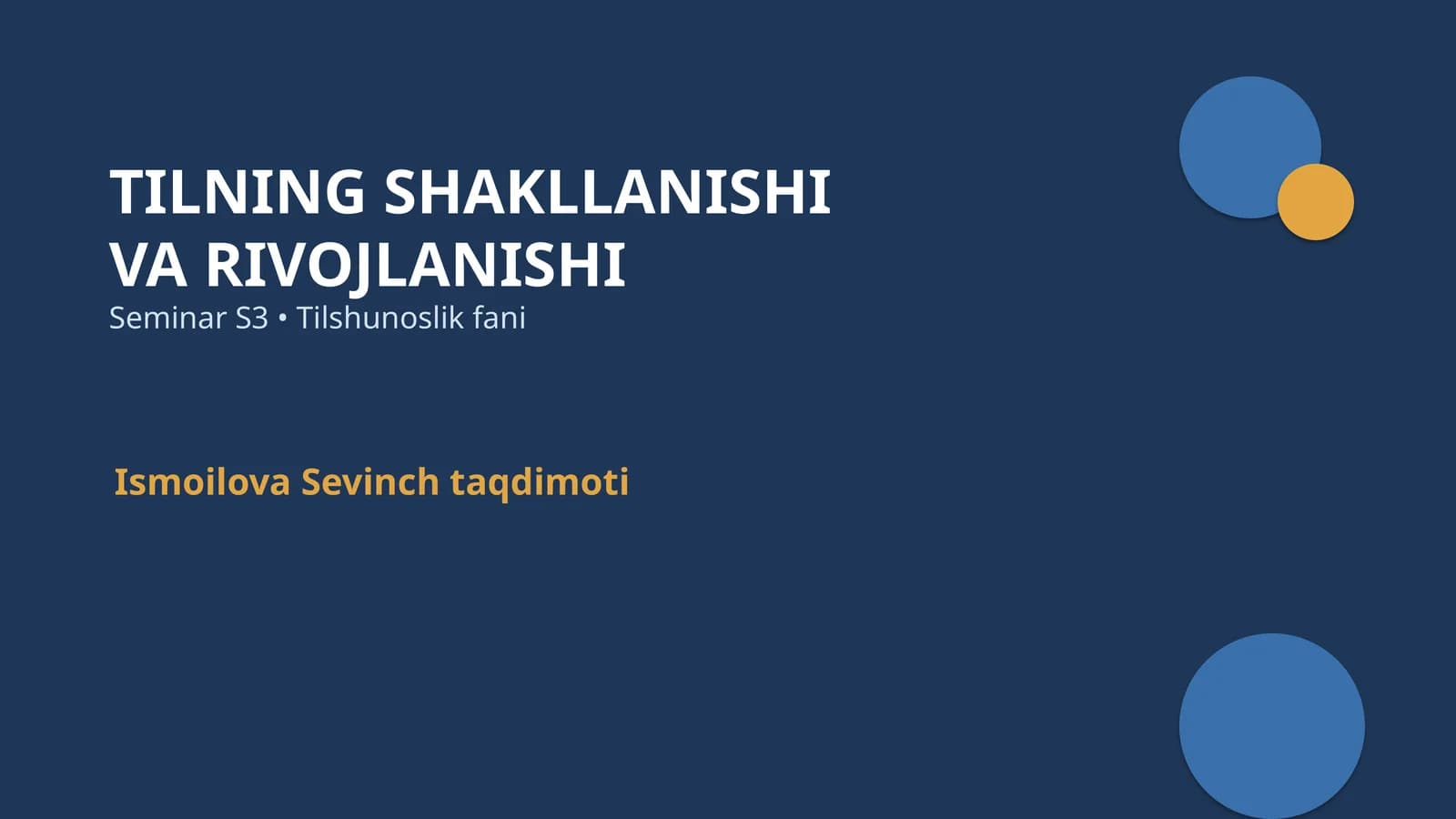 til va uning rivojlanishi