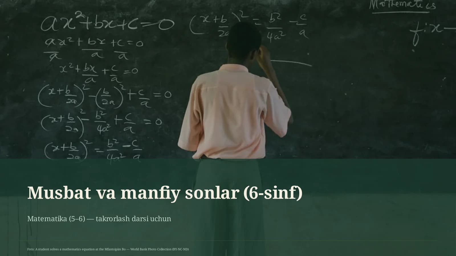 Musbat va manfiy sonlar (6-sinf)