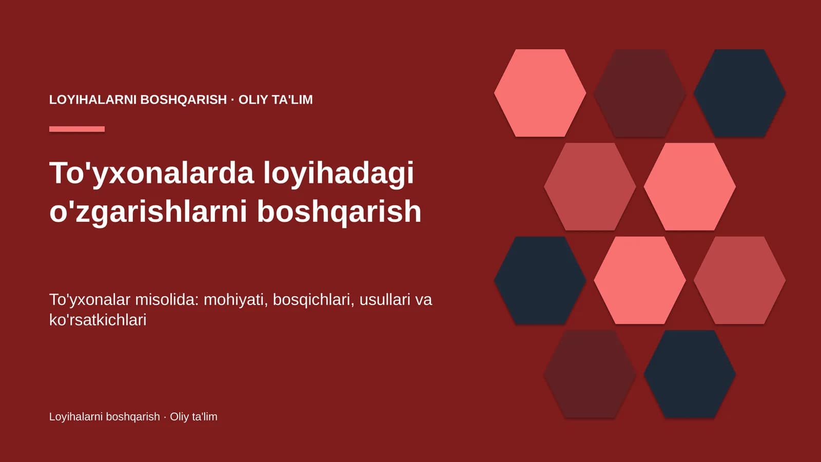 to'yxonalarda loyihadagi o'zgarishlarni boshqarish 9093