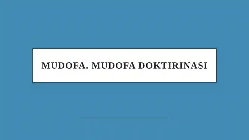 Mudofa.Mudofadoktirinasi
