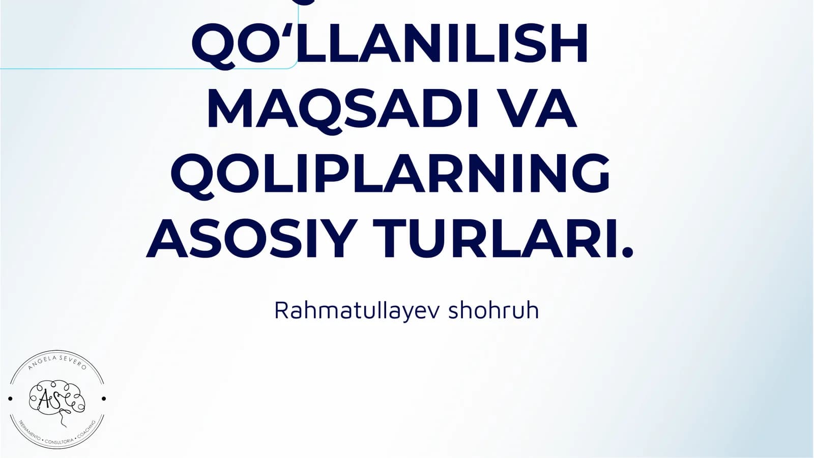QOLIPNI QOʻLLANILISH MAQSADI VA QOLIPLARNING ASOSIY TURLARI