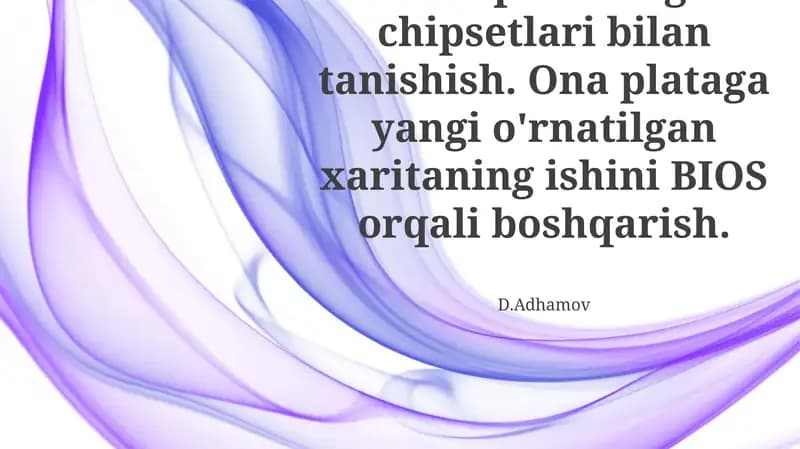 Ona plataning chipsetlari bilan tanishish