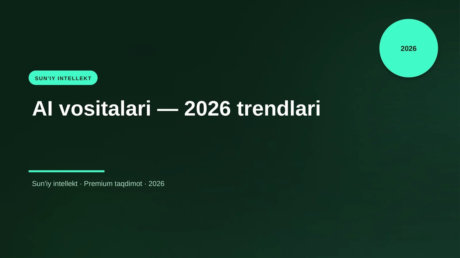 AI vositalari — 2026 trendlari