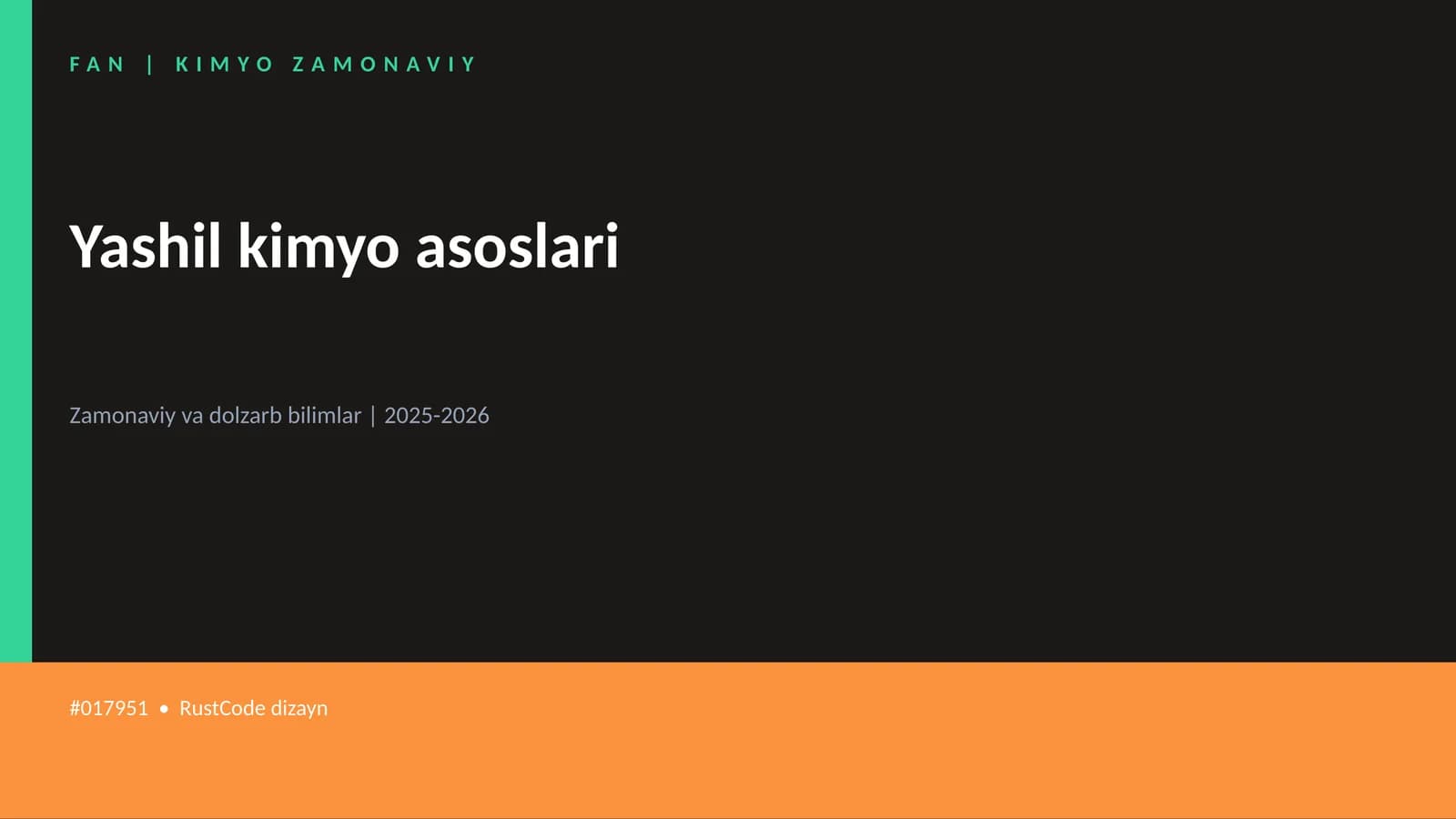 KIMYO ZAMONAVIY