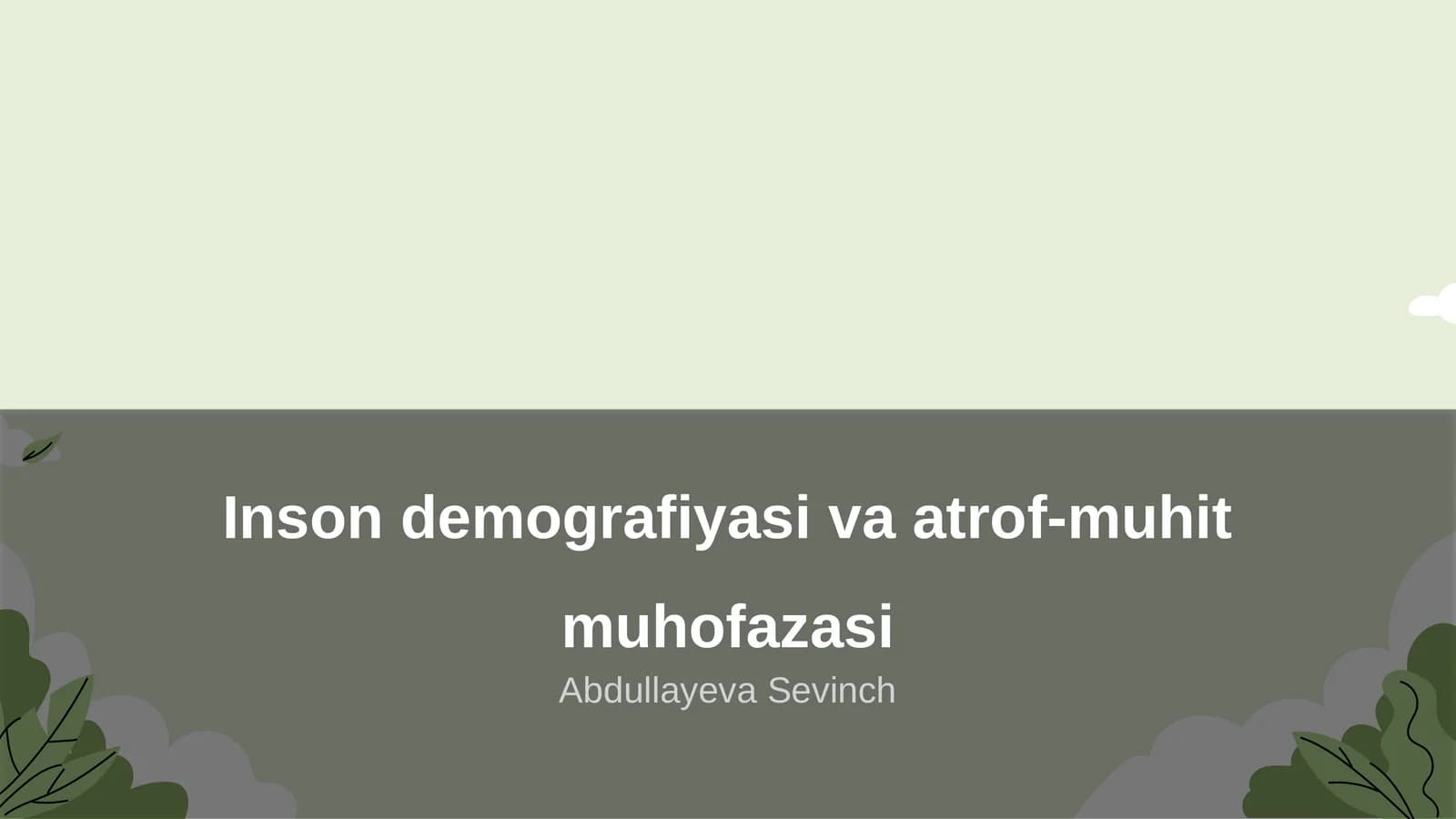 Inson demografiyasi va atrof-muhit muhofazasi