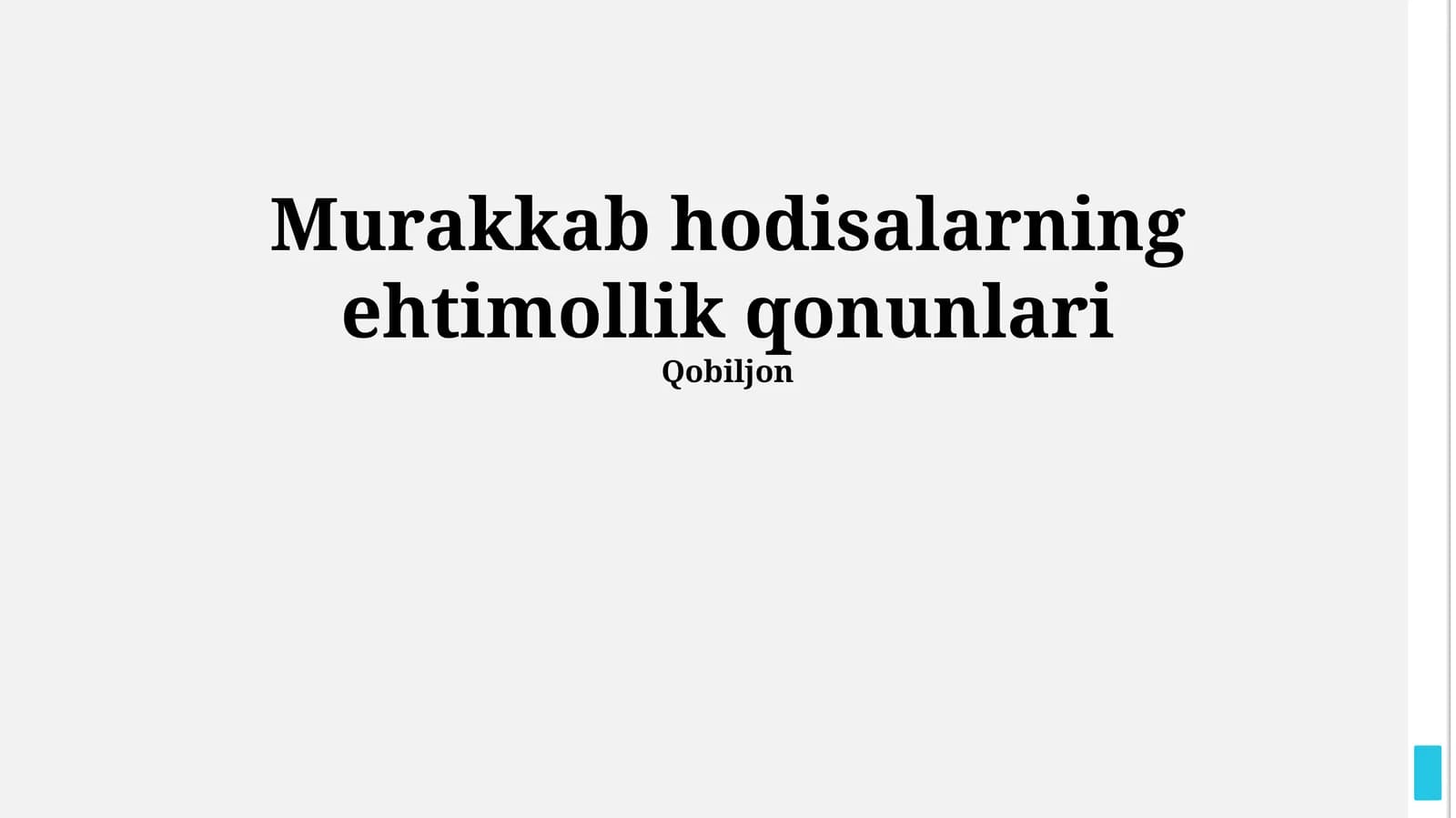 Murakkab hodisalarning ehtimollik qonunlari