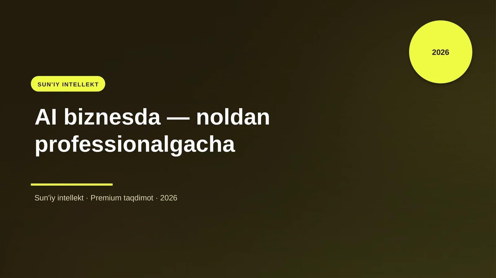AI biznesda — noldan professionalgacha