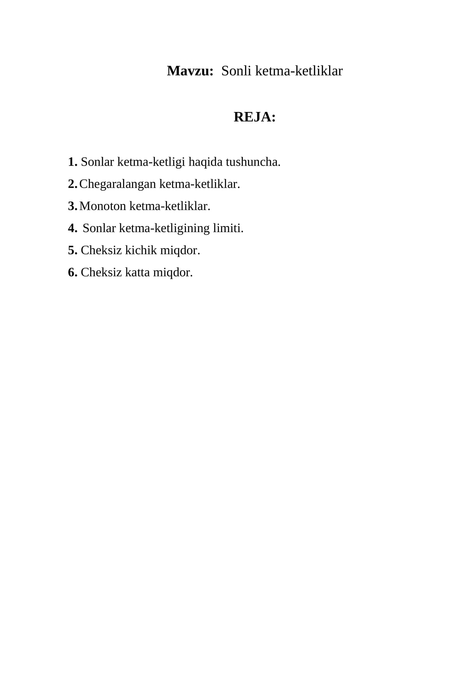 Sоnlаr kеtmа-kеtlik