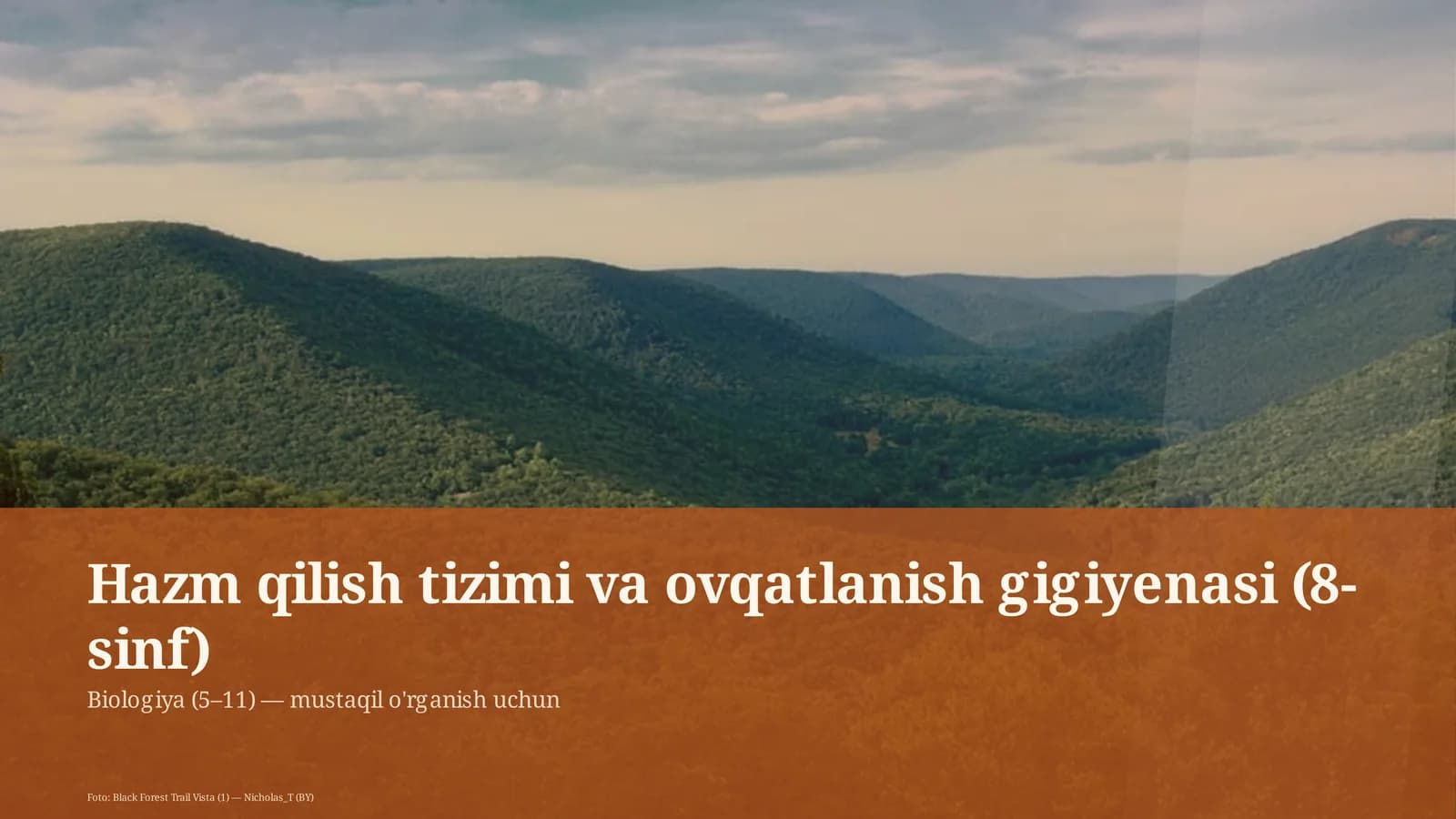 Hazm qilish tizimi va ovqatlanish gigiyenasi (8-sinf)