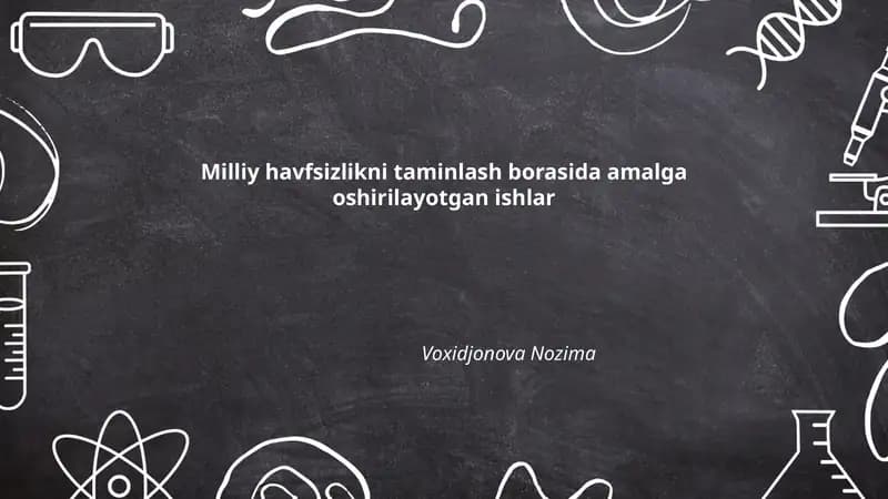 Milliy havfsizlikni taminlash borasida amalga oshirilayotgan ishlar