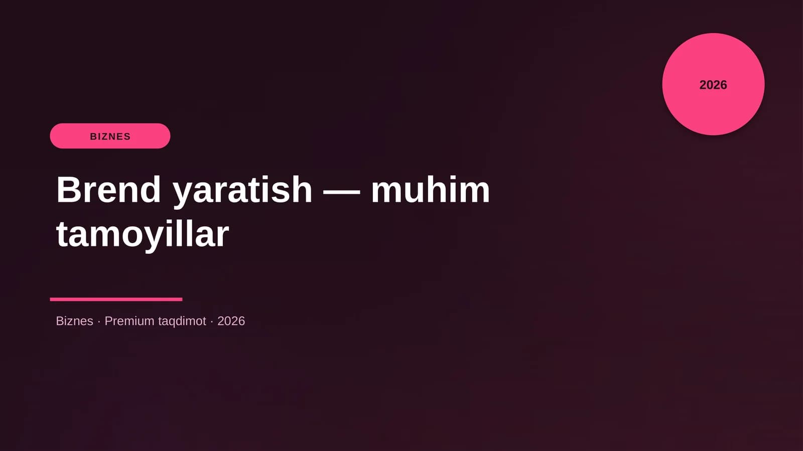 Brend yaratish — muhim tamoyillar