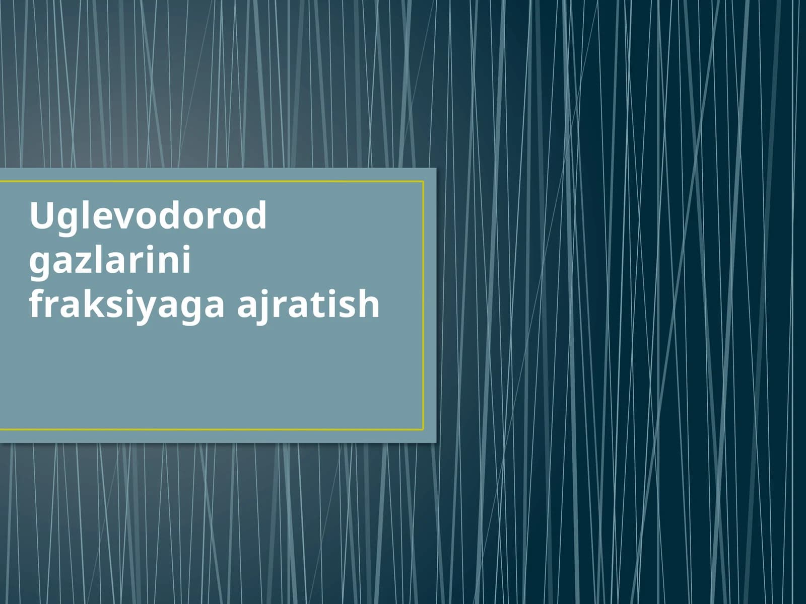 Uglevodorod gazlarini fraksiyaga ajratish
