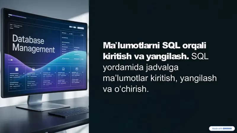Ma'lumotlar Bilan Ishlashning Asoslari
