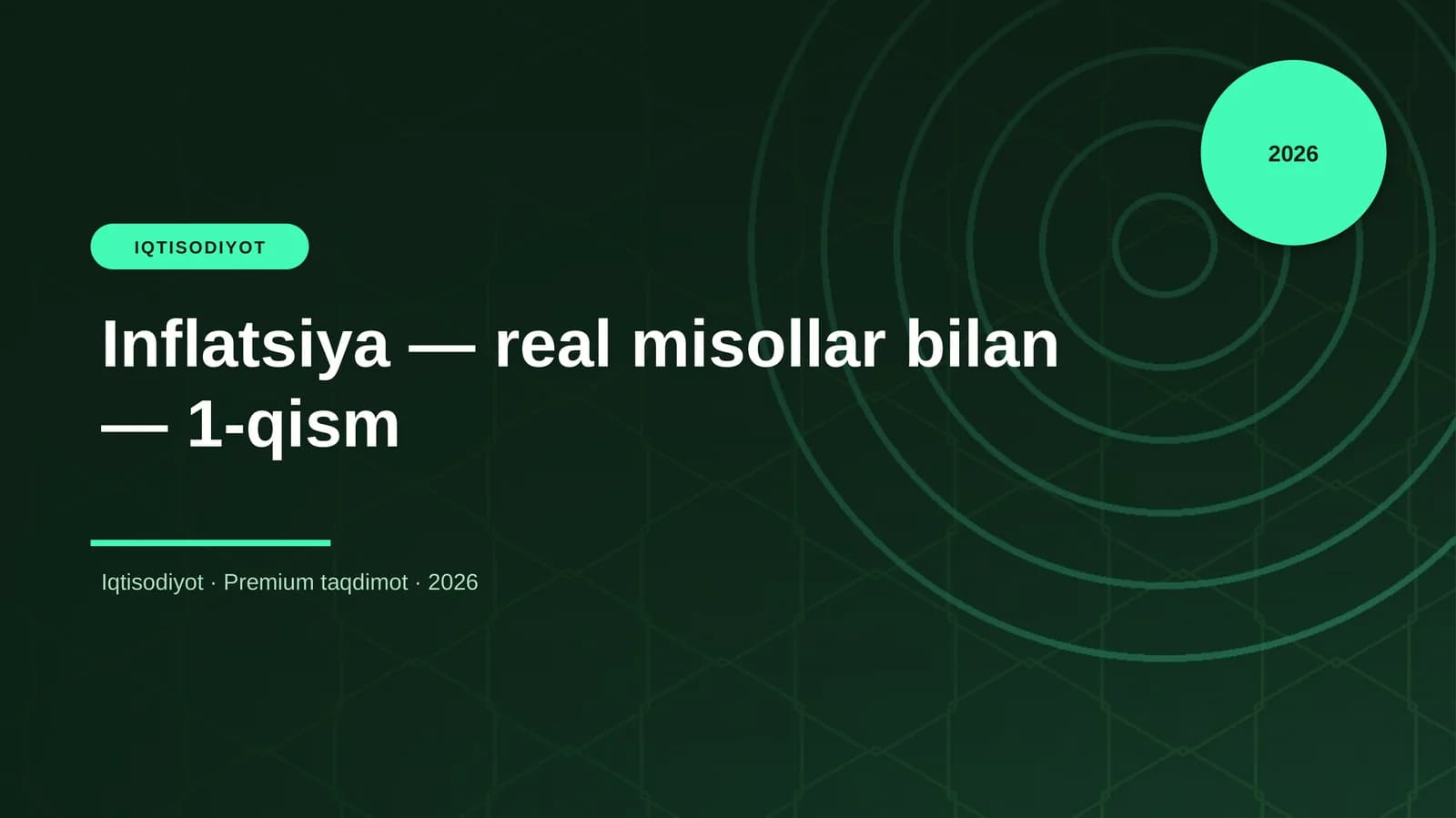 Inflatsiya — real misollar bilan — 1-qism