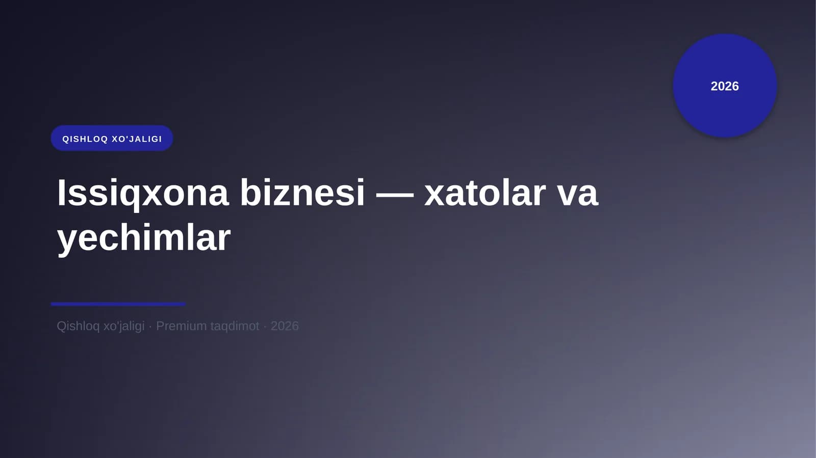 Issiqxona biznesi — xatolar va yechimlar